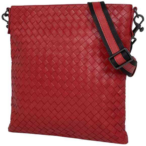 BOTTEGA VENETA Handbags - Bottega Veneta Intrecciato Shoulder Bag, Crossbody Leather, Red, Women's